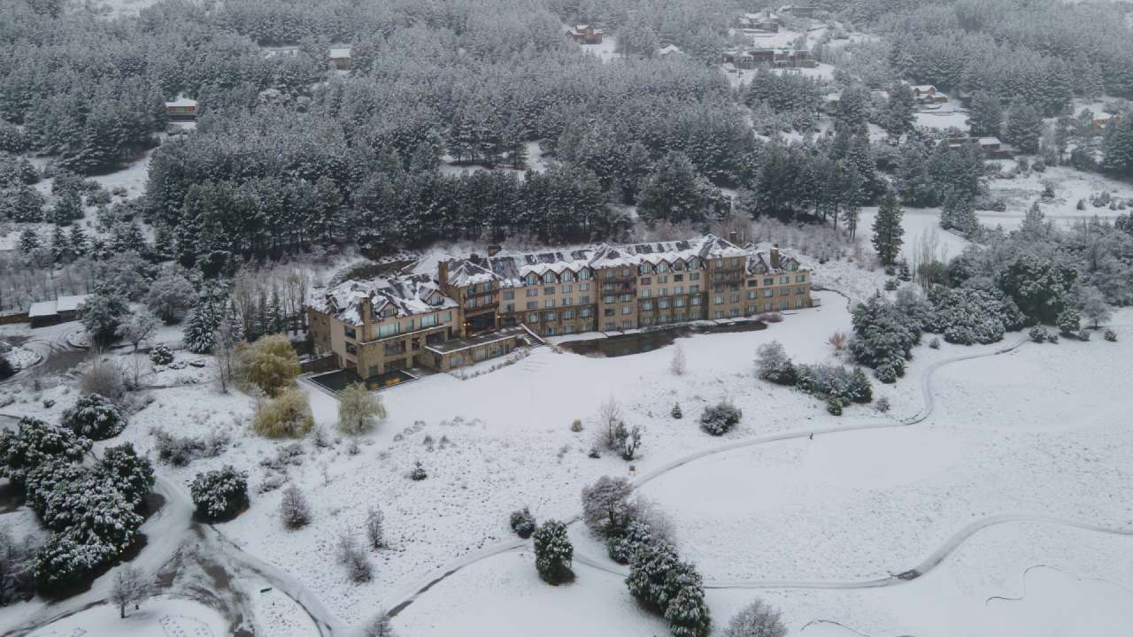 Loi Suites Chapelco hotel in Patagonia with snowy mountain views